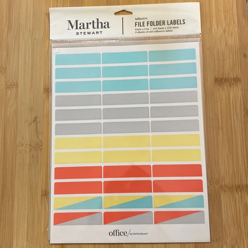 NWT Martha Stewart File Folder Labels